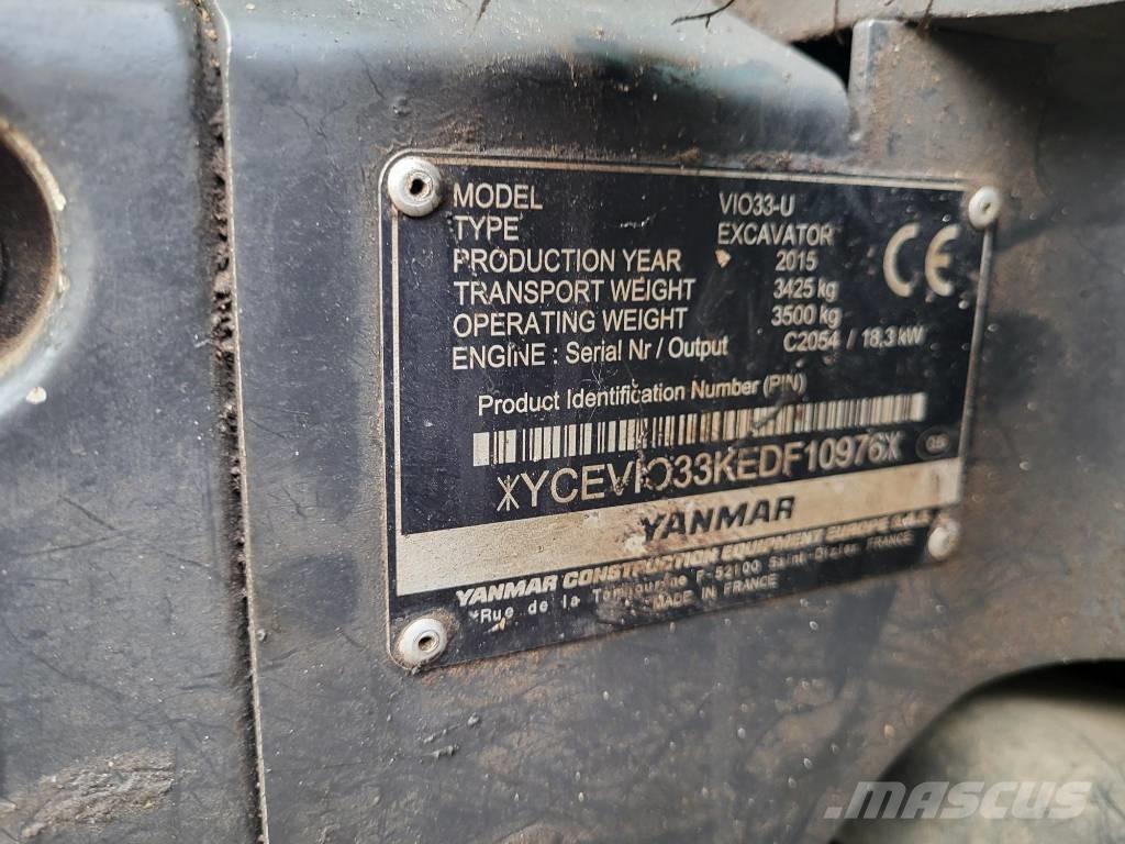 Yanmar Vio 33 U Mini kotrók < 7t