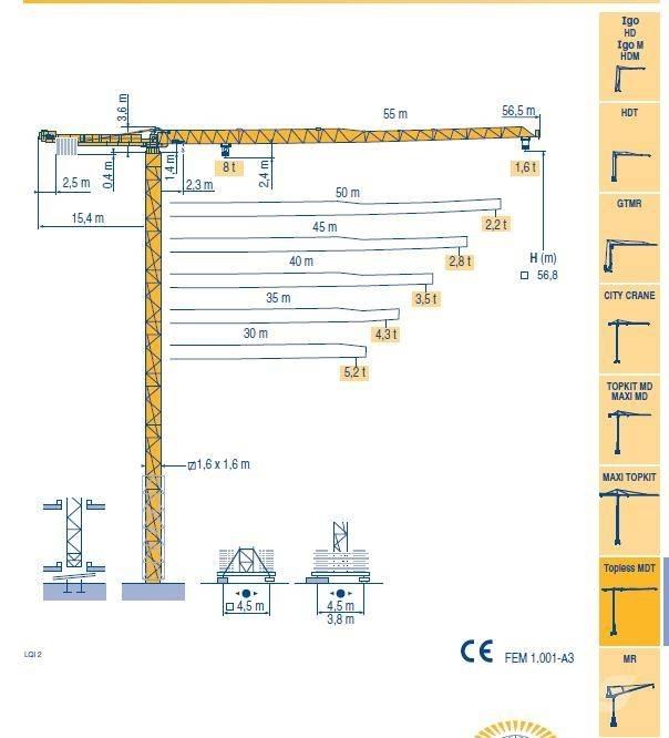 Potain MDT 132 G8 Torony daruk