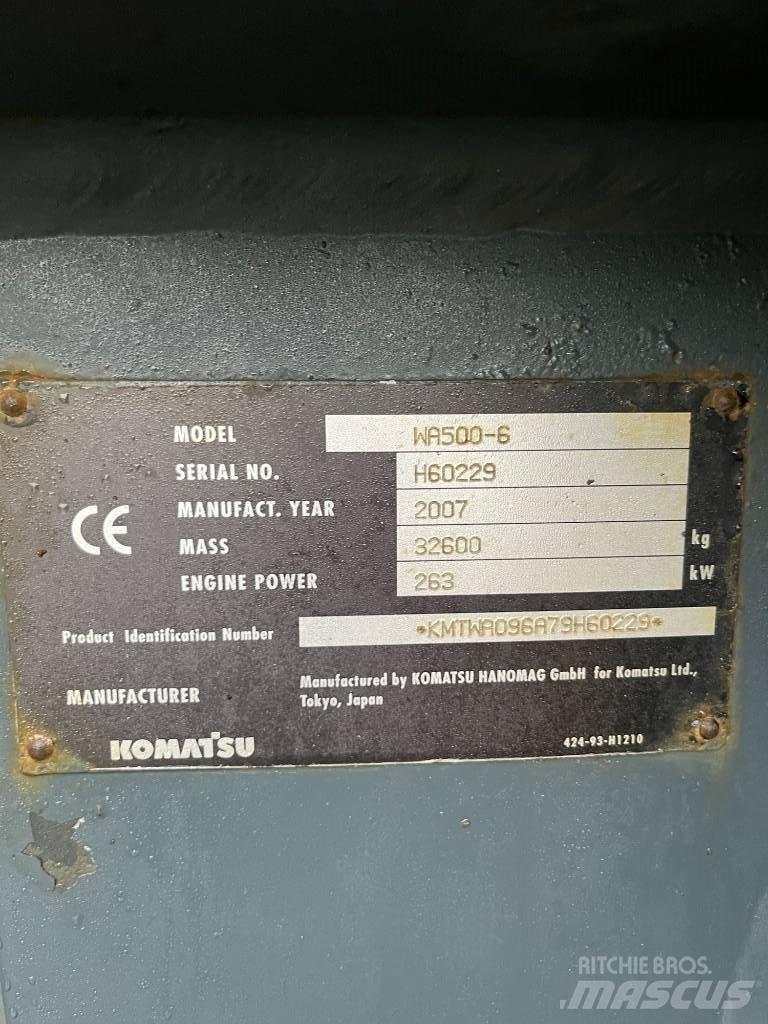 Komatsu WA 500-6 Gumikerekes homlokrakodók