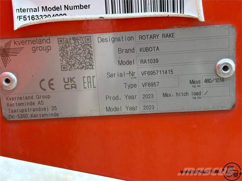 Kubota RA 1039 Rendforgatók