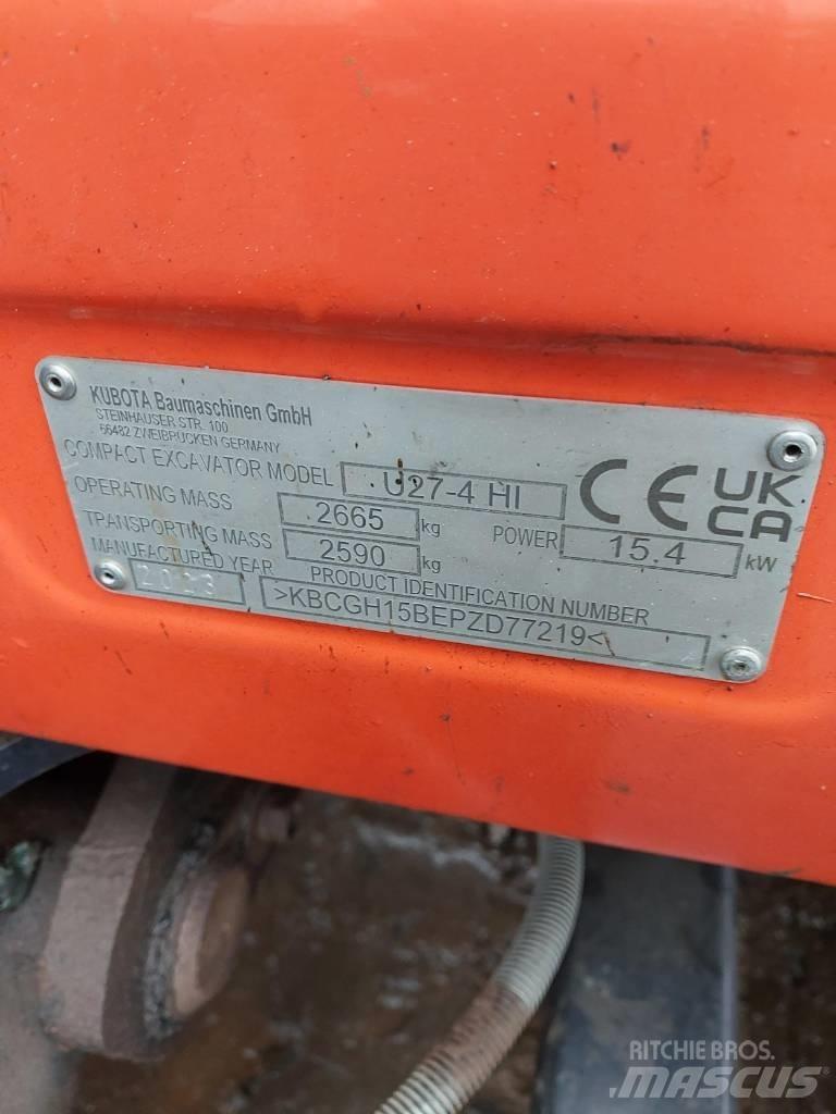 Kubota U 27-4 Mini kotrók < 7t