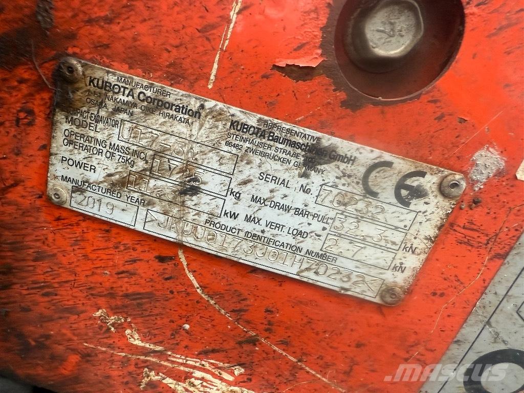 Kubota U 17-3 Mini kotrók < 7t