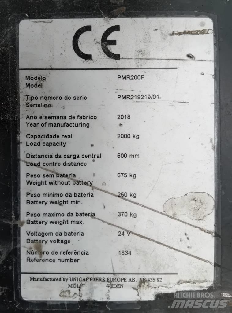 UniCarriers PMR 200F Vezetőállásos alacsony emelőkocsi