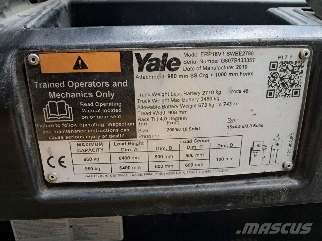 Yale ERP16VT Elektromos targoncák