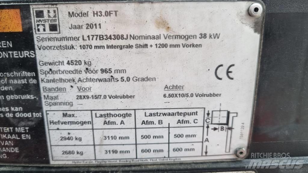 Hyster H 3.00 FT Gázüzemű targoncák