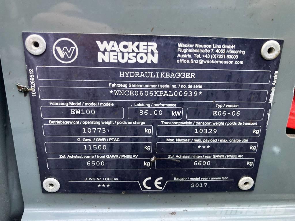 Wacker Neuson EW 100 Gumikerekes kotrók