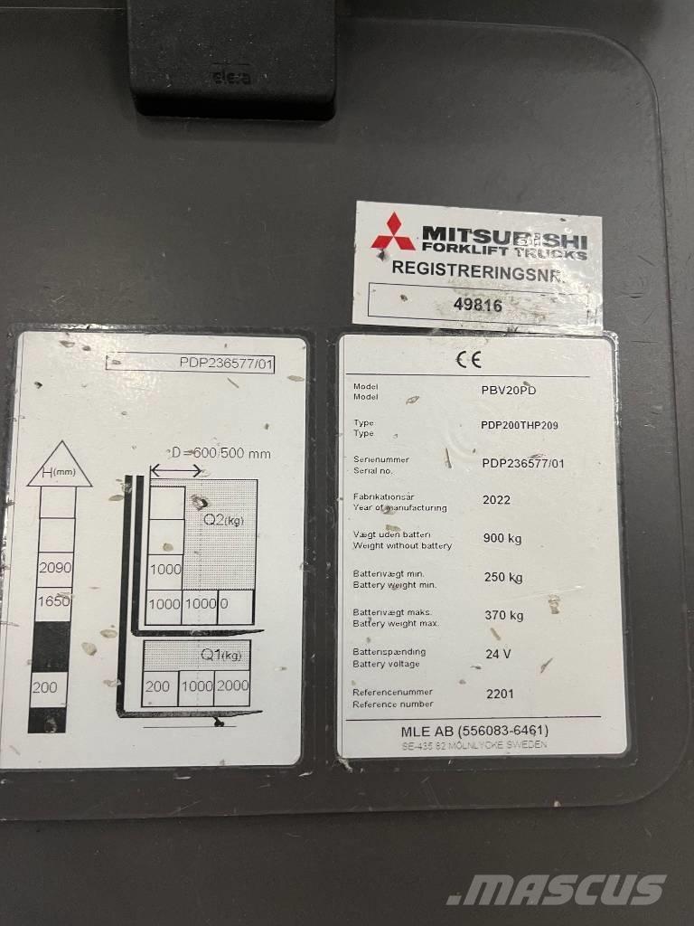 Mitsubishi PBV20PD Gyalogkíséretű targonca