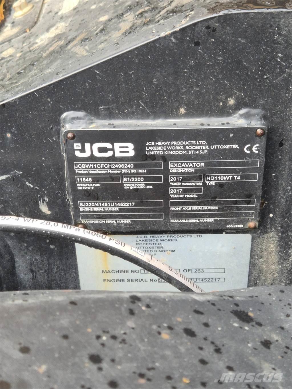 JCB 110W Hydradig Gumikerekes kotrók