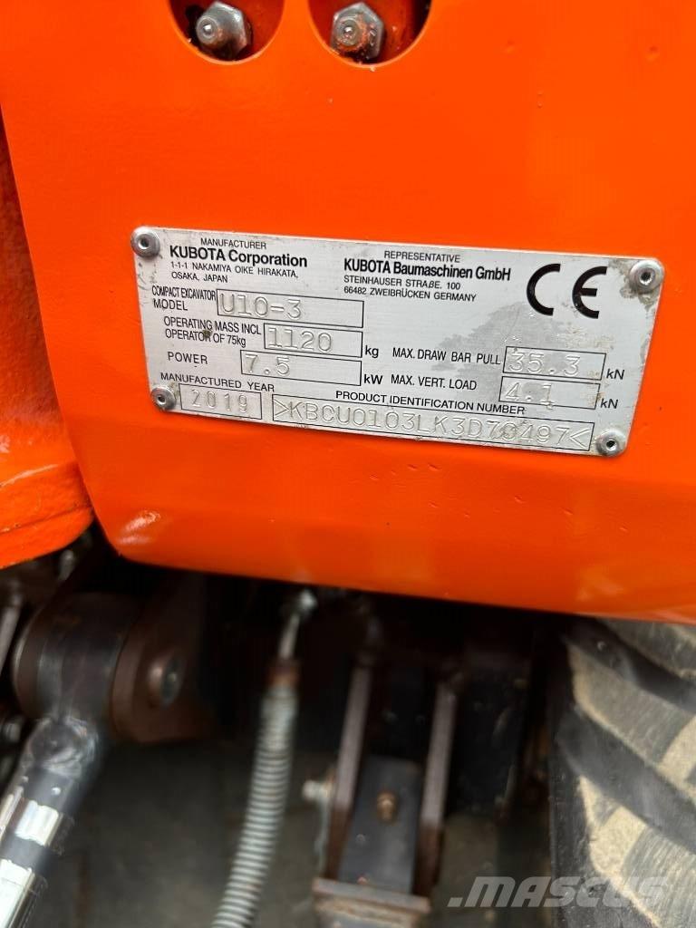 Kubota U 10-3 Mini kotrók < 7t