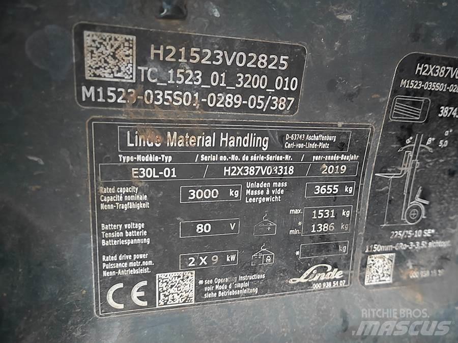 Linde E30L-01 Elektromos targoncák