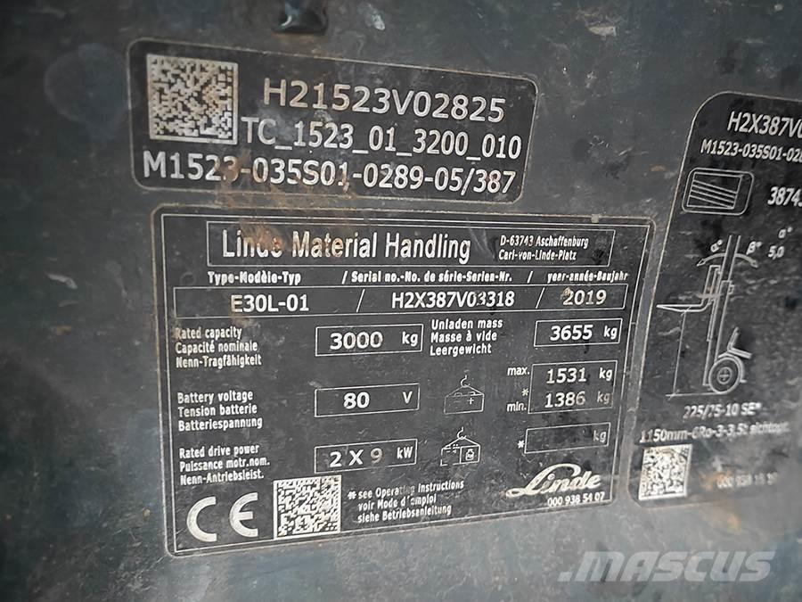 Linde E30L-01 Elektromos targoncák