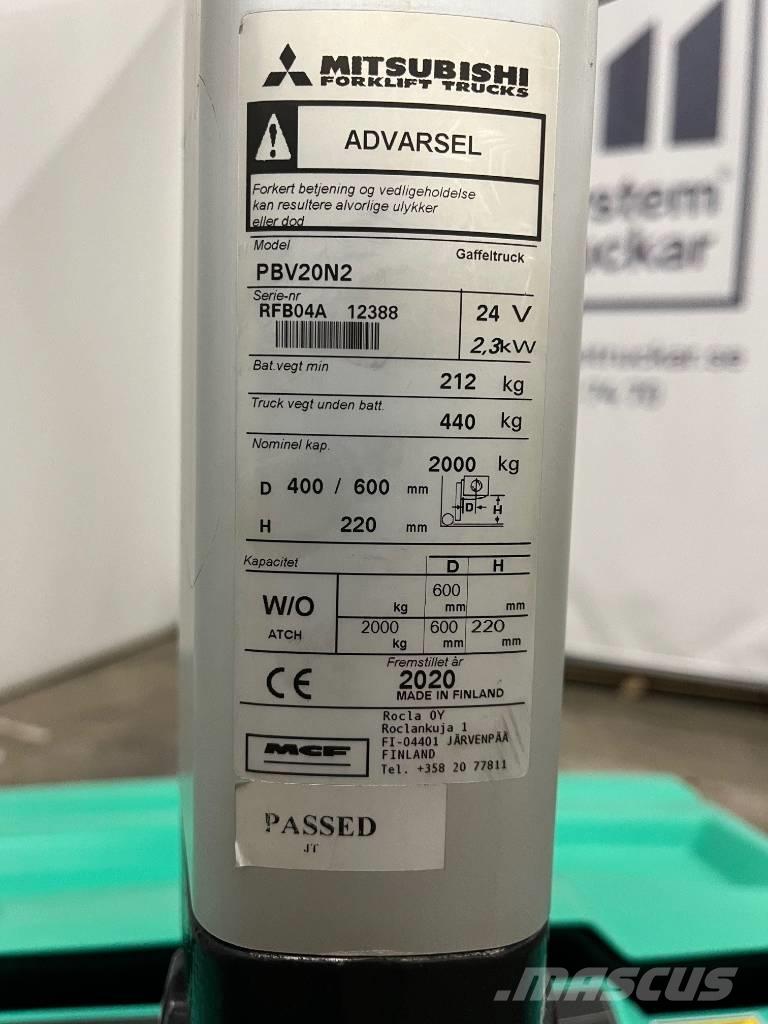 Mitsubishi PBV20N2 Gyalogkíséretű targonca