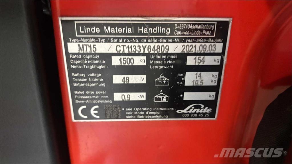 Linde MT15 Elektromos targoncák