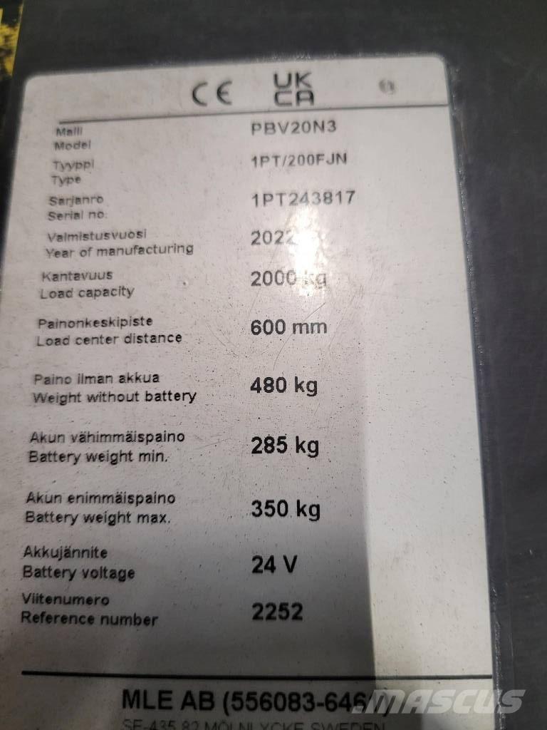 Mitsubishi PBV 20 N3 Vezetőállásos alacsony emelőkocsi