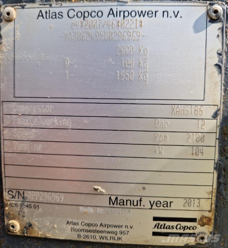 Atlas Copco XAHS 186 Kompresszorok