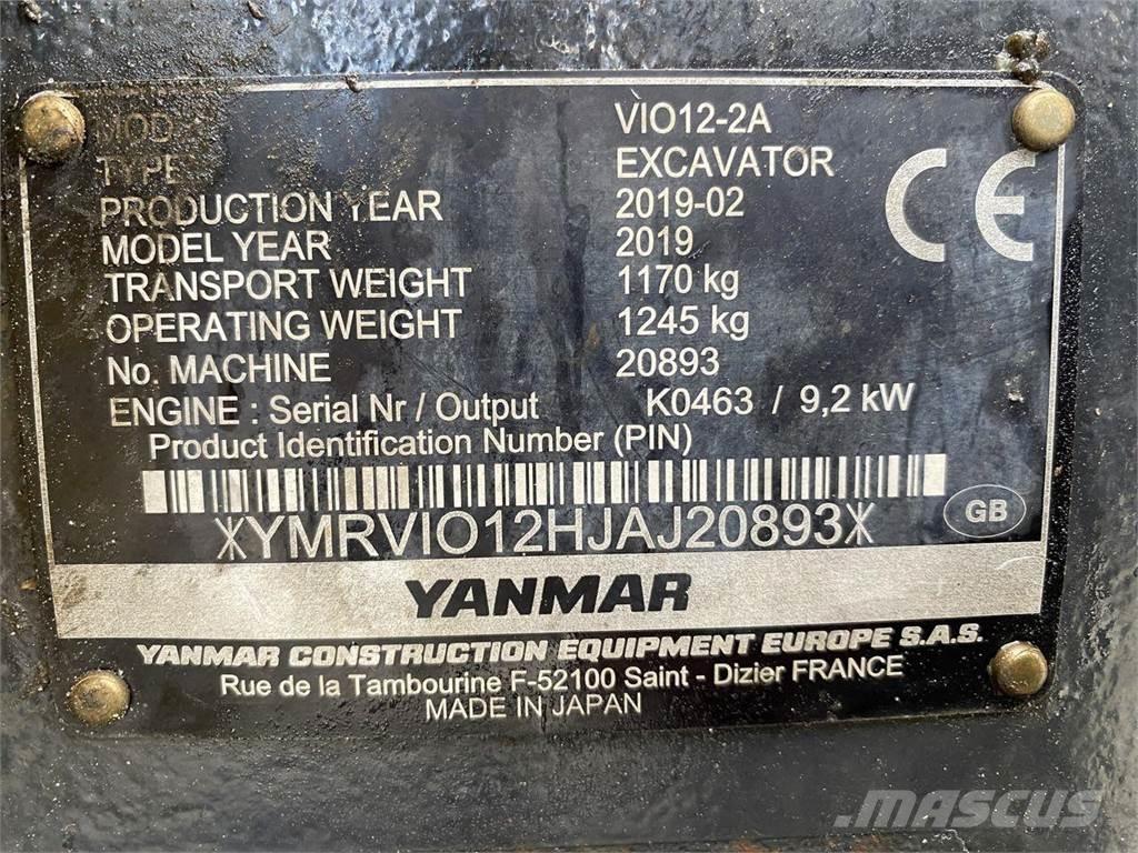 Yanmar VIO12 Gumikerekes kotrók