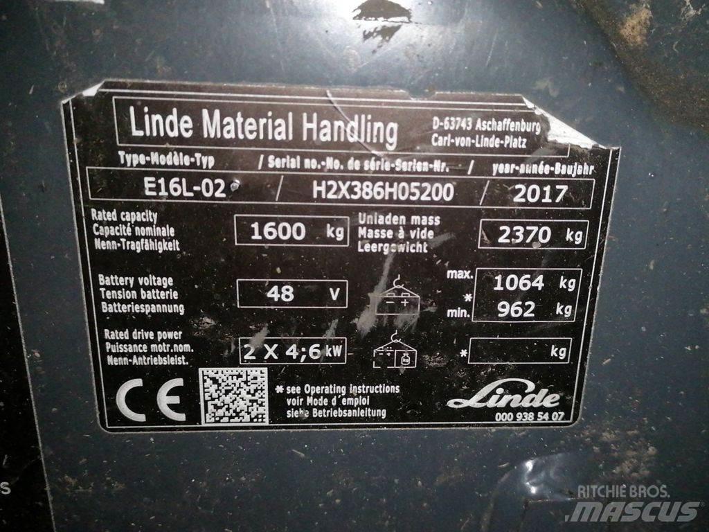 Linde E16L-02 Elektromos targoncák