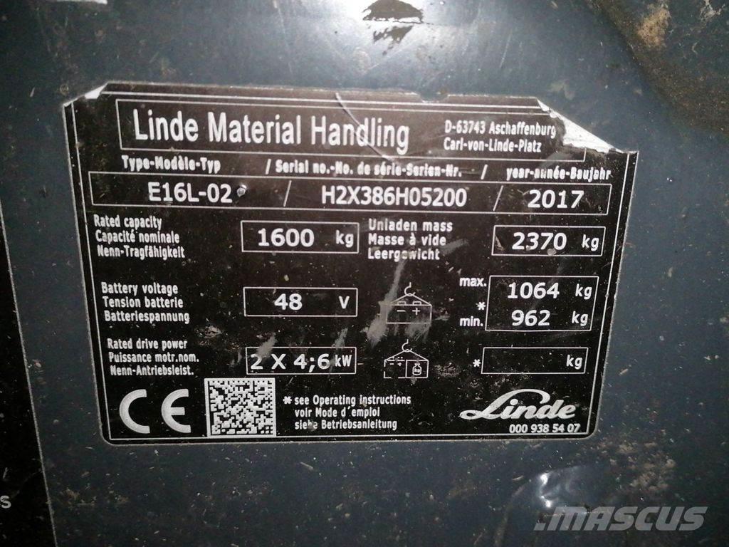 Linde E16L-02 Elektromos targoncák