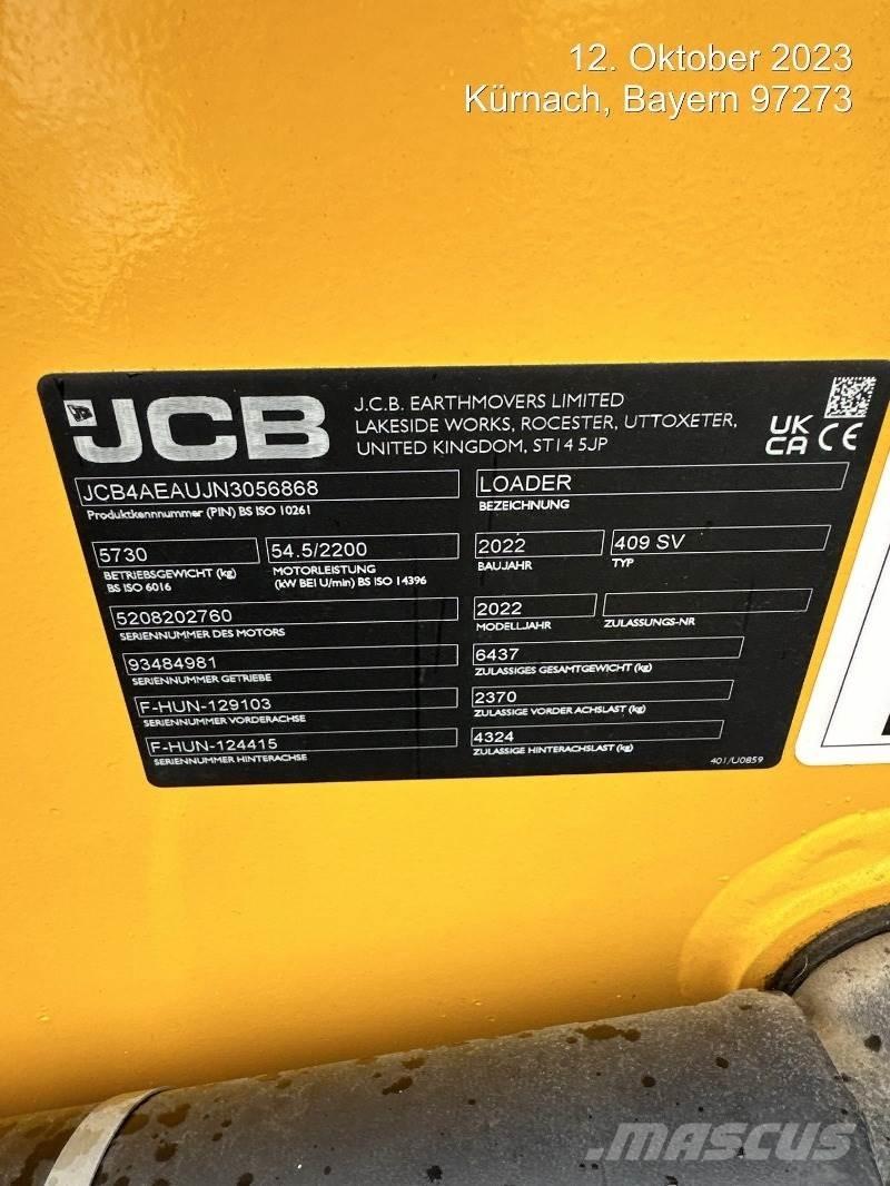 JCB 409 Gumikerekes homlokrakodók
