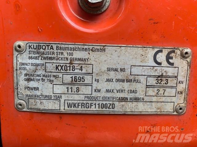 Kubota KX 018-4 Mini kotrók < 7t