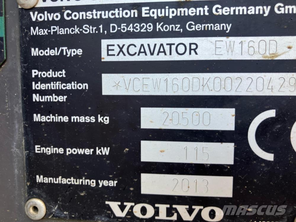 Volvo EW160D Gumikerekes kotrók