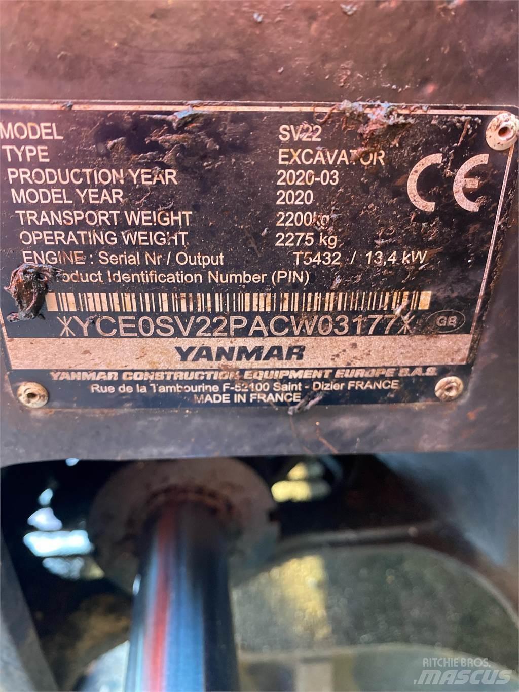 Yanmar SV22 Mini kotrók < 7t