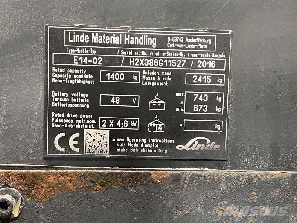 Linde E14-02 Elektromos targoncák