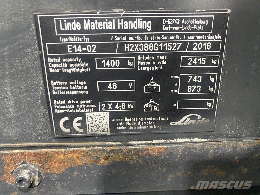 Linde E14-02 Elektromos targoncák