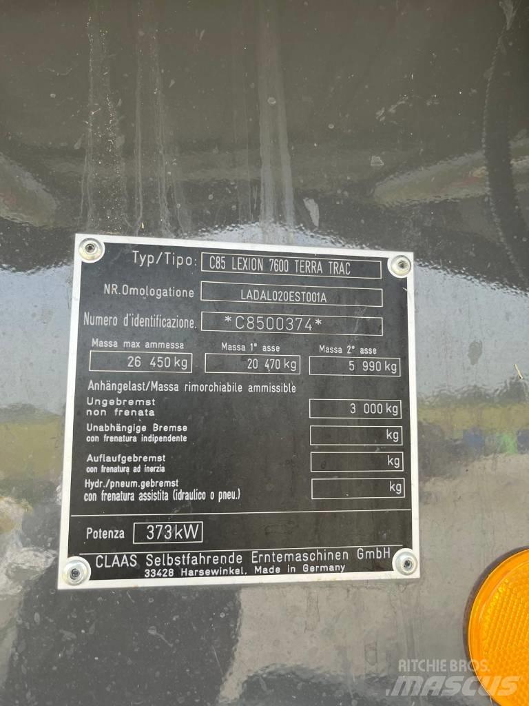 CLAAS LEXION 7600 TT Kombájnok