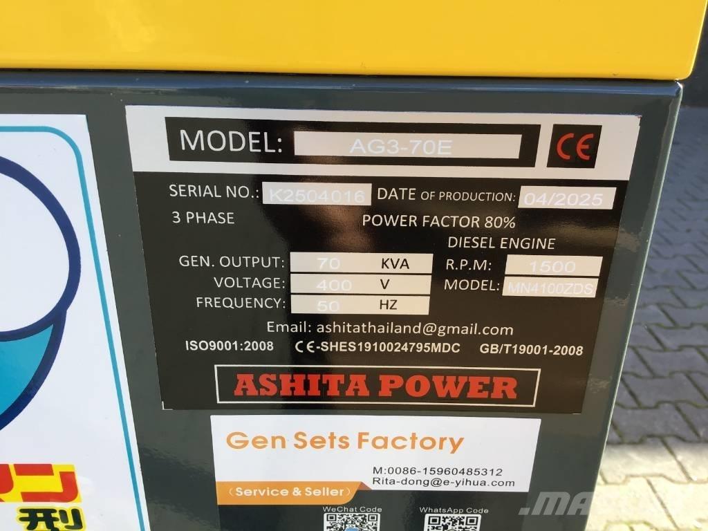Ashita AG3-70E Dízel áramfejlesztők