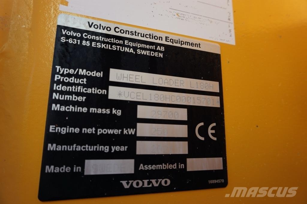 Volvo L 180 H Gumikerekes homlokrakodók