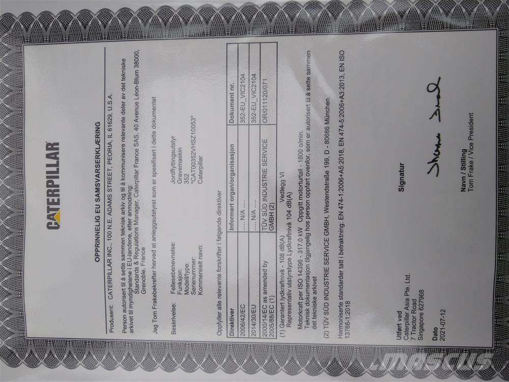 CAT 352 Lánctalpas kotrók