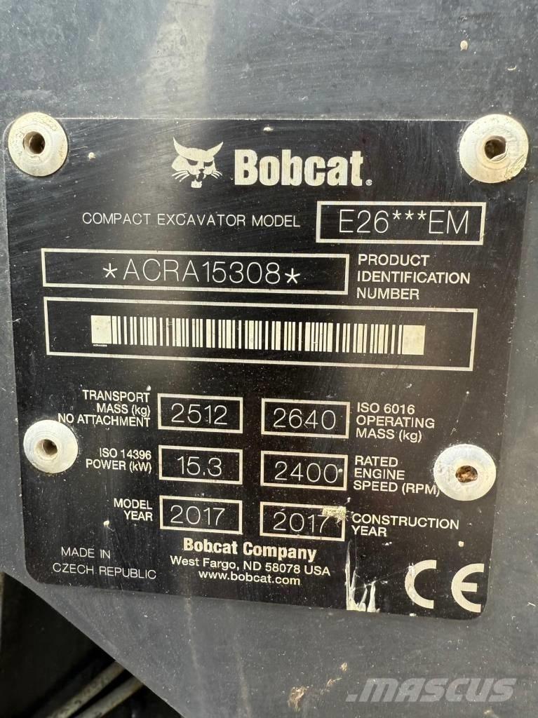 Bobcat E 26 EM Mini kotrók < 7t