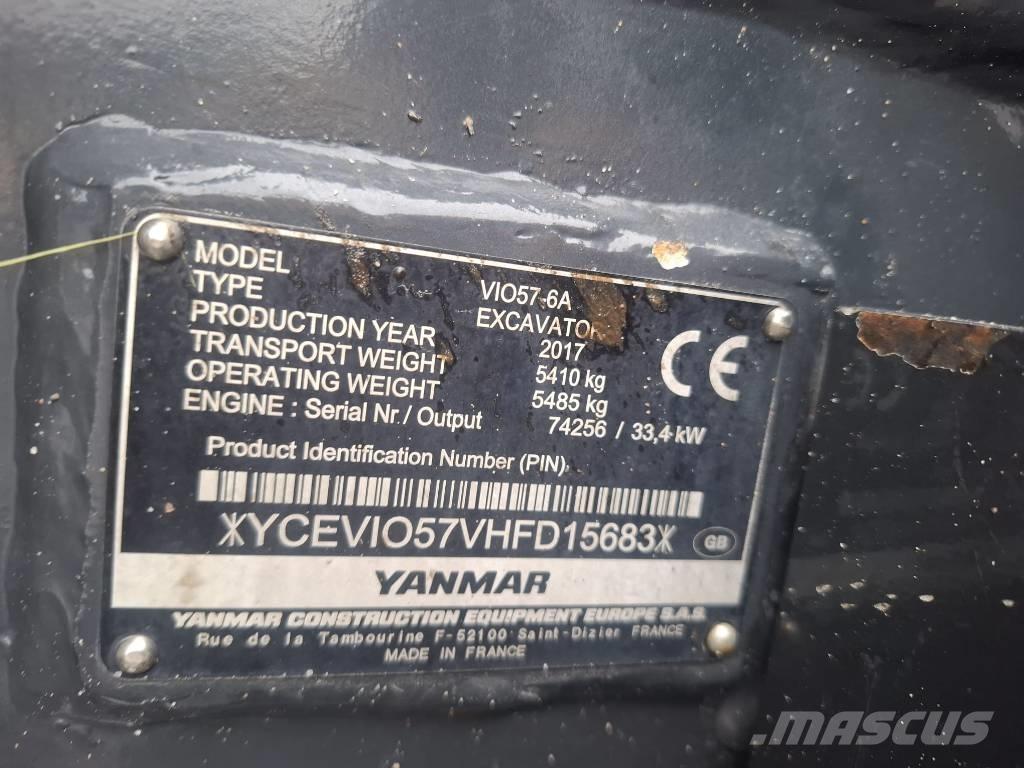 Yanmar Vio 57-6A Mini kotrók < 7t