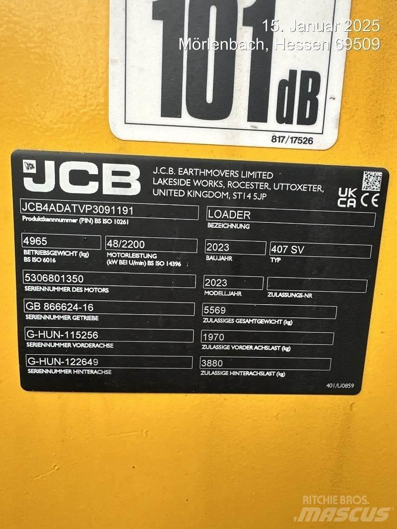 JCB 407 Gumikerekes homlokrakodók