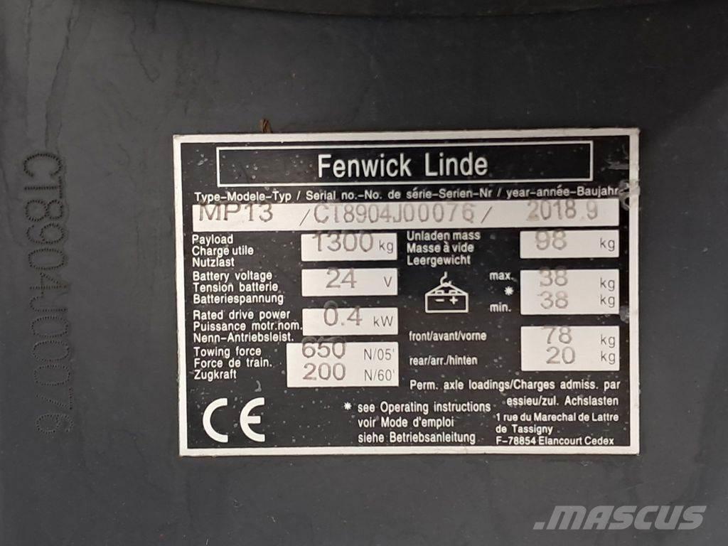 Linde MP13 Kézi raklapemelő