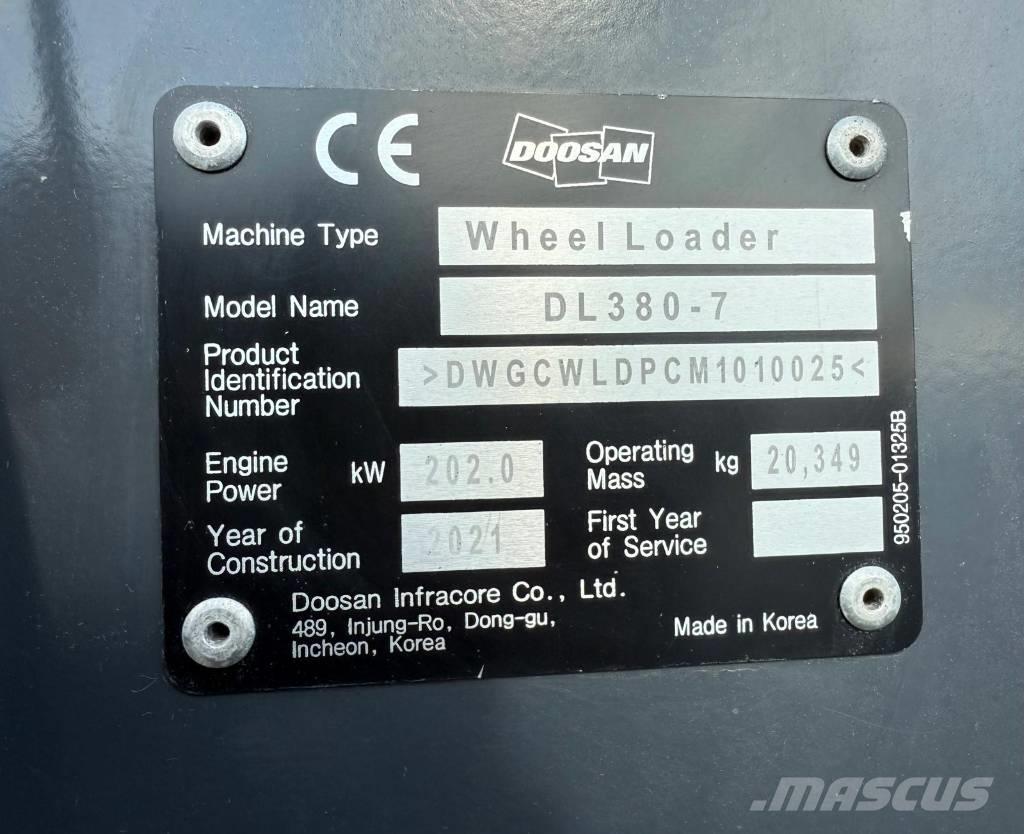 Doosan DL 380-7 Gumikerekes homlokrakodók
