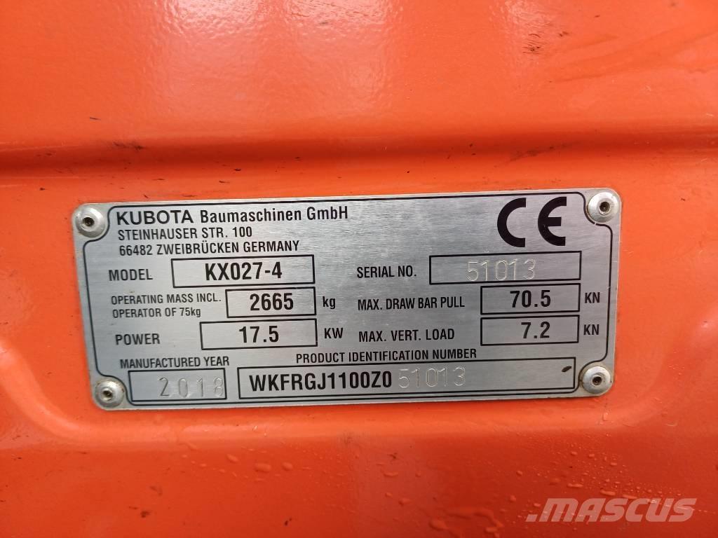Kubota KX027-4 Mini kotrók < 7t