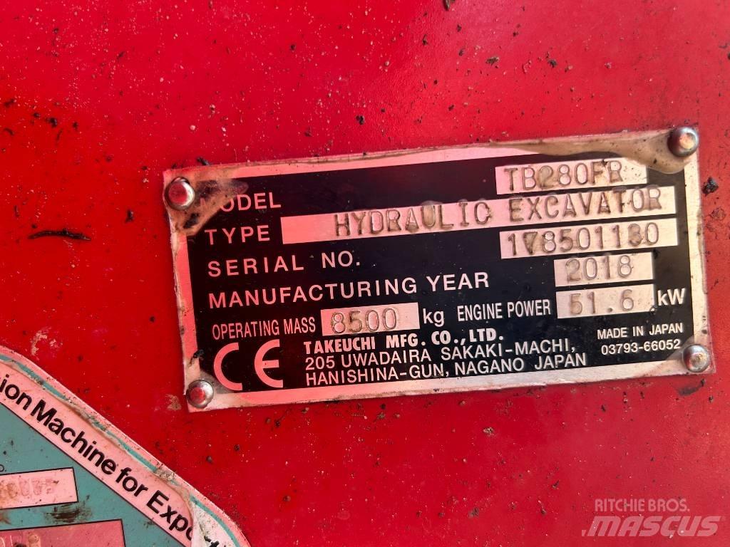 Takeuchi TB280FR Közepes (midi) kotrók 7 t - 12 t