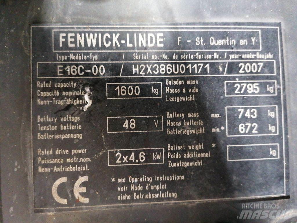 Linde E16C-00 Elektromos targoncák
