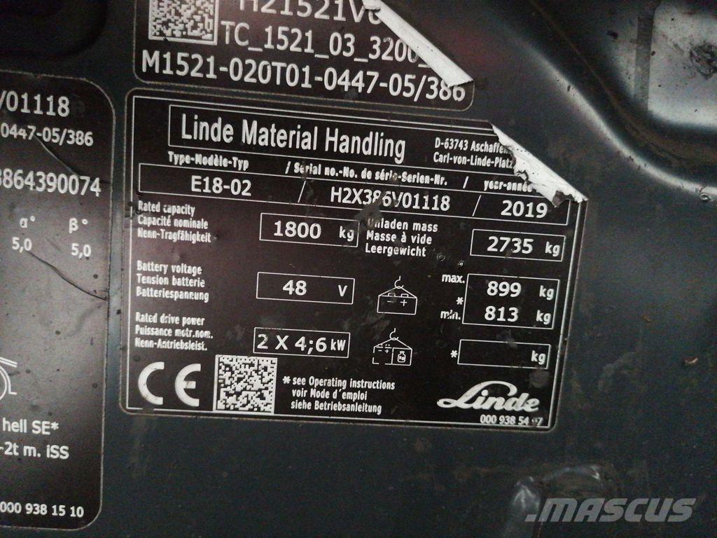 Linde E18-02 Elektromos targoncák