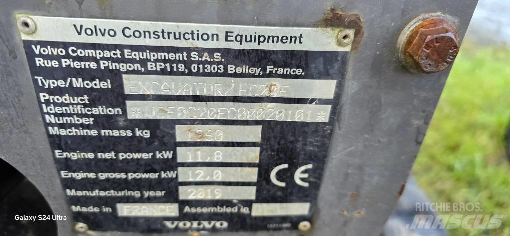 Volvo EC 20 E Mini kotrók < 7t