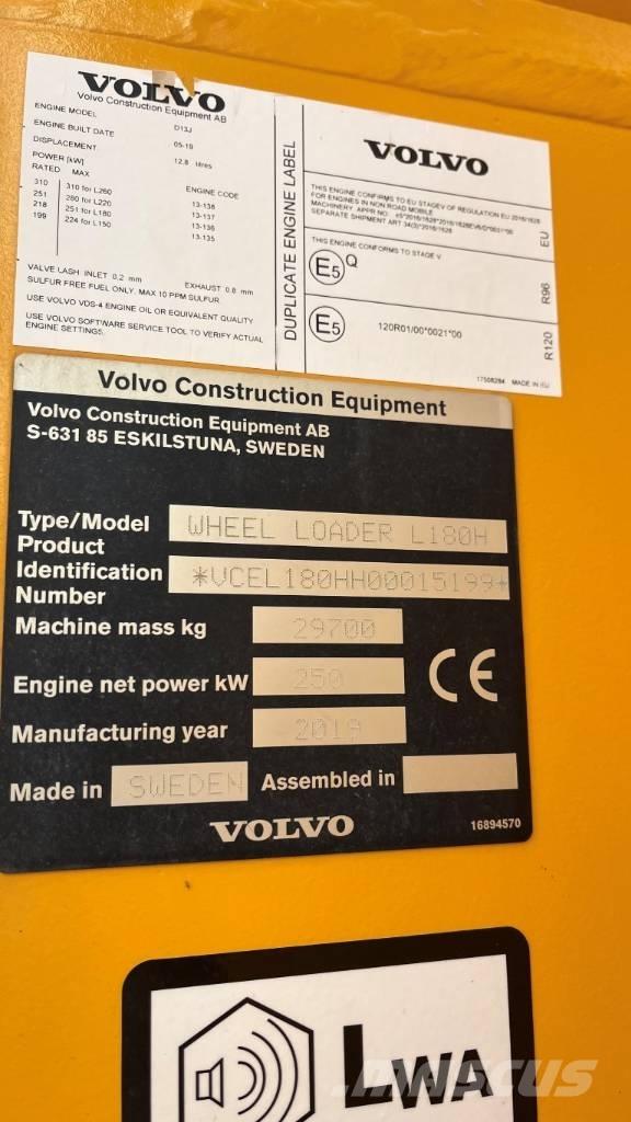 Volvo L180H Gumikerekes homlokrakodók