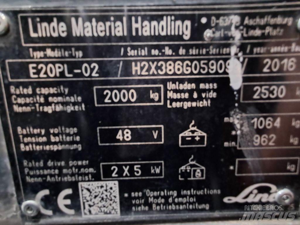 Linde E20PL-02 Elektromos targoncák