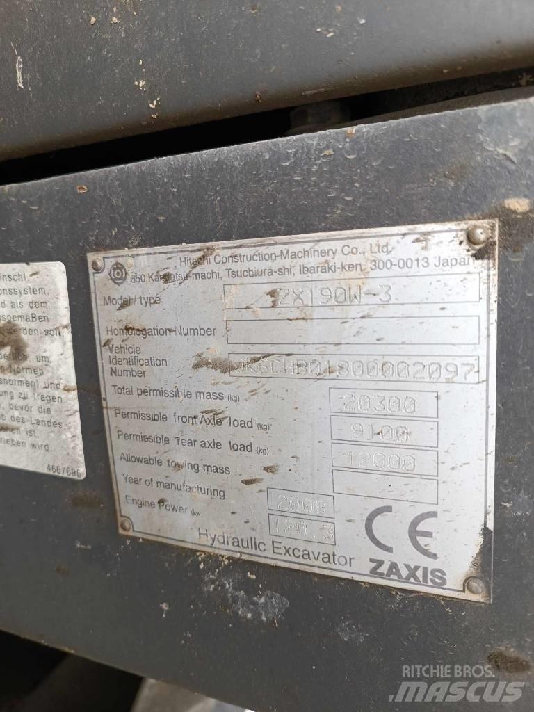 Hitachi ZX 190 W-3 Gumikerekes kotrók
