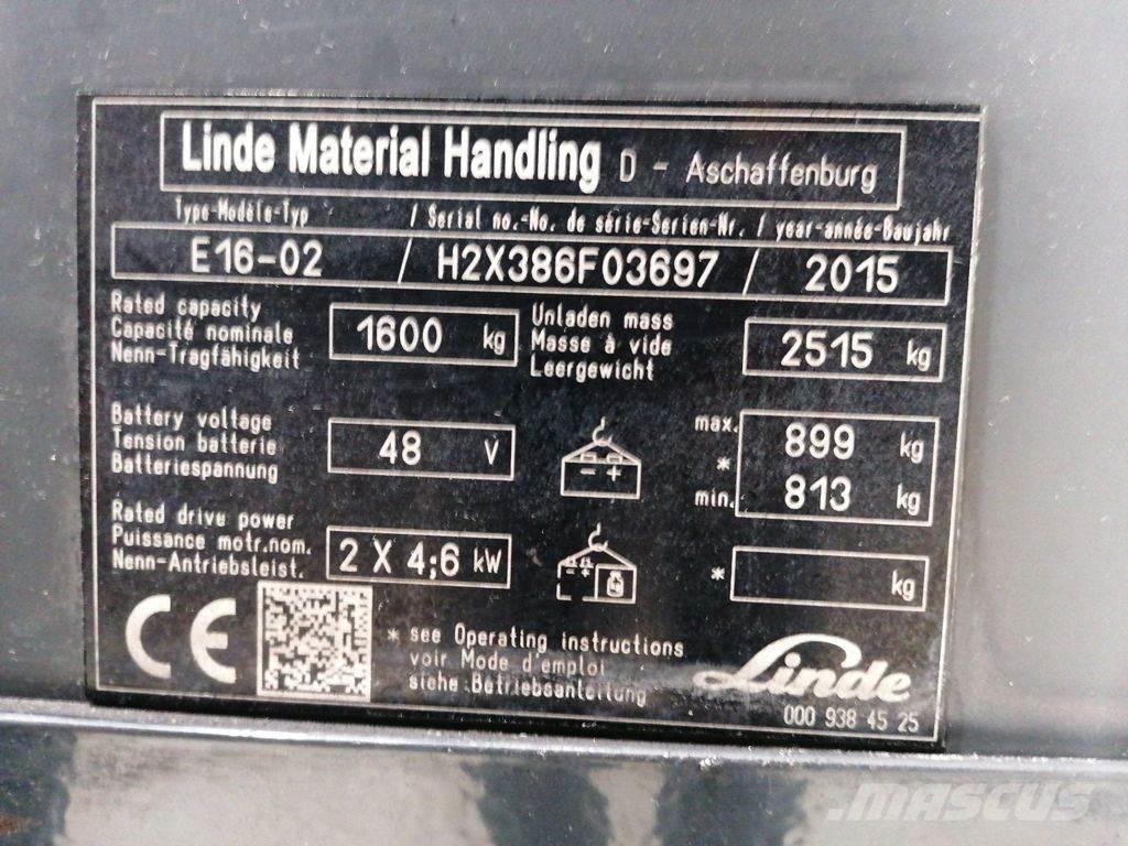 Linde E16-02 Elektromos targoncák