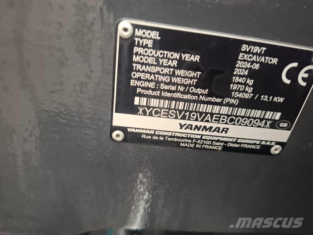 Yanmar SV 19 VT Mini kotrók < 7t