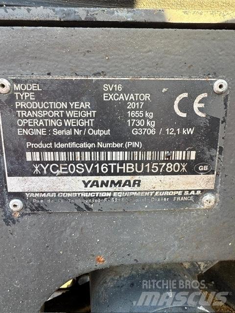 Yanmar SV 16 Mini kotrók < 7t