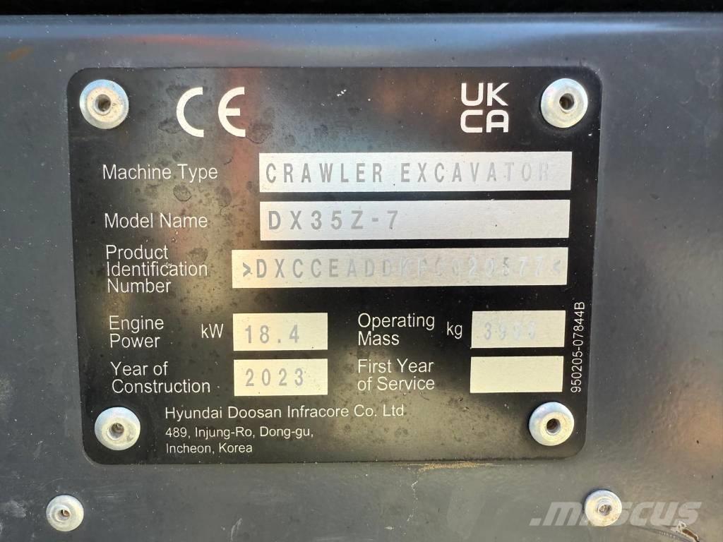 Develon DX 35 Z-7 Mini kotrók < 7t