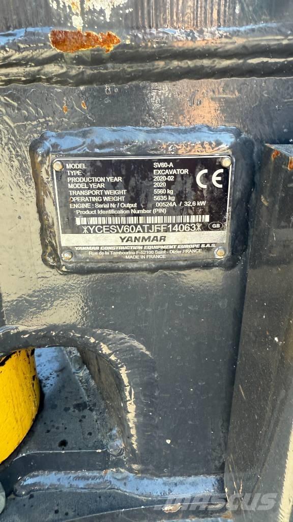 Yanmar SV 60 Mini kotrók < 7t